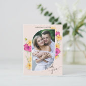 ワイルドフローラ結婚牧草地の写真 サンキューカード (スタンド正面)