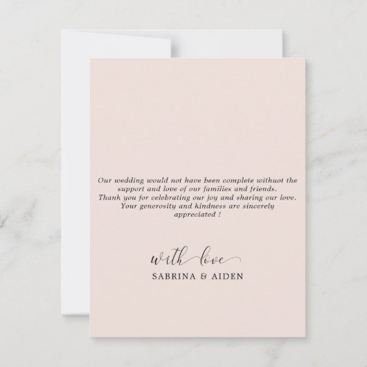 ワイルドフローラ結婚牧草地の写真 サンキューカード (裏面)