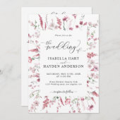 ワイルドフローラ赤面すべて結婚の 招待状 (正面/裏面)