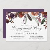 ワイルドフローラ開花 |婚約パーティ招待状 招待状 (正面/裏面)