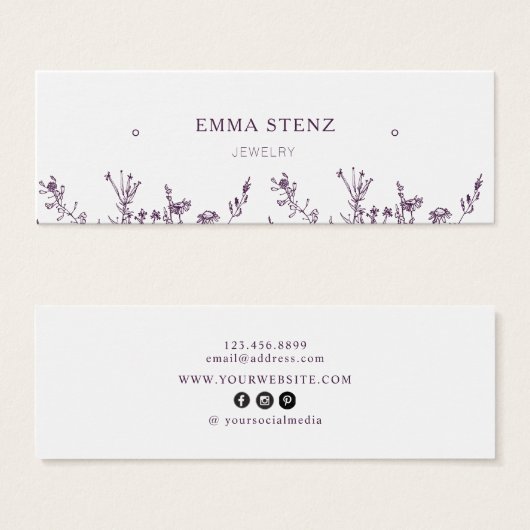 ワイルドフローラ・イヤリングバスケスタッド表示カード (正面&裏面)