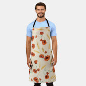 ワイルドフローラ：明るい背景パターン。 エプロン (着用した状態)