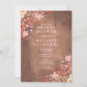 ワイルドフ素朴ラワーズフローラブライダルシャワー 招待状 (正面)