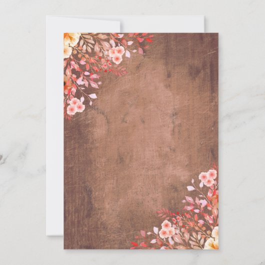 ワイルドフ素朴ラワーズフローラブライダルシャワー 招待状 (裏面)