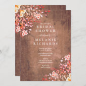 ワイルドフ素朴ラワーズフローラブライダルシャワー 招待状 (正面/裏面)