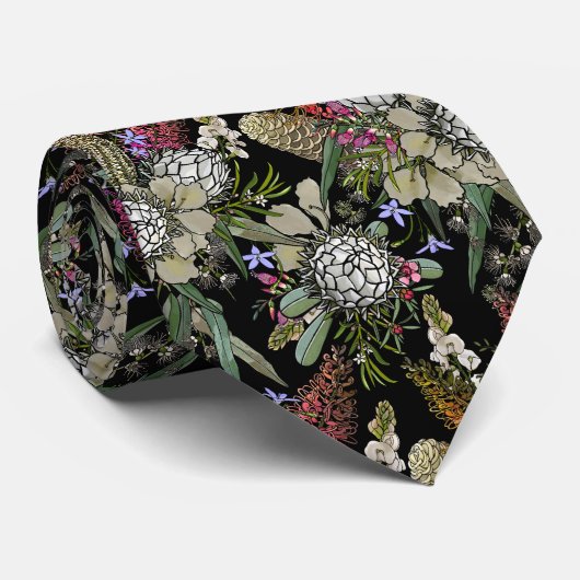 ワイルドブッシュフラワーブーケ – Protea & Grevilera ネクタイ (ロール)