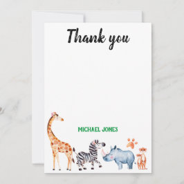 ワイルドブツサファライアニマル誕生日ありがとう サンキューカード
