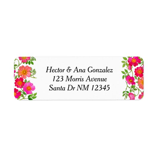 ワイルドブライアルバラ差出人住所ラベル ラベル (正面)