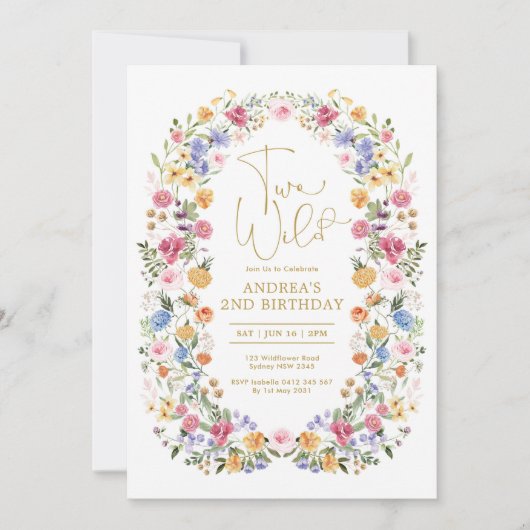 ワイルドブライトワイルドフラワーガーデン2nd誕生日 招待状 (正面)