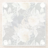 ワイルドブラッククリームヒョウ動物フローラ ガラスコースター (裏面)