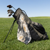 ワイルドブラッククリームヒョウ動物フローラ ゴルフタオル (グリーン)