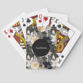 ワイルドブラッククリームヒョウ動物フローラ トランプ (裏面)