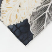 ワイルドブラッククリームヒョウ動物フローラ フリースブランケット (角)