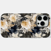 ワイルドブラッククリームヒョウ動物フローラ Case-Mate iPhoneケース (裏面 (横))