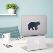 ワイルドブラックベアシール シール (デスク上のノートパソコン)