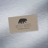 ワイルドブラックベアーシルエット |動物シンプルグラフィック マグネット名刺 (インサイチュ)