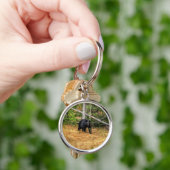 ワイルドブラックベア&ユーコンフォレストフォトアート キーホルダー (手)