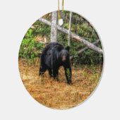 ワイルドブラックベア&ユーコンフォレストフォトアート セラミックオーナメント (左)