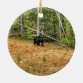 ワイルドブラックベア&ユーコンフォレストフォトアート セラミックオーナメント (裏面)