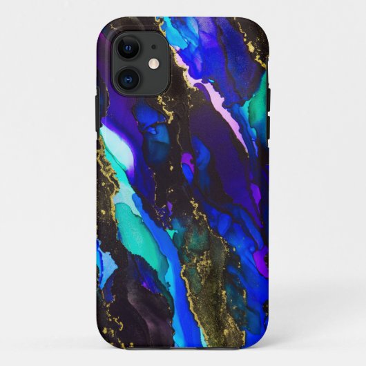 ワイルドブラック&パープルアルコールインク絵を描のiPhone Case-Mate iPhoneケース (裏面)