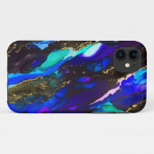 ワイルドブラック&パープルアルコールインク絵を描のiPhone Case-Mate iPhoneケース (裏面(横))