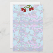 ワイルドブルーさくらんぼ固定 便箋 (正面/裏面)