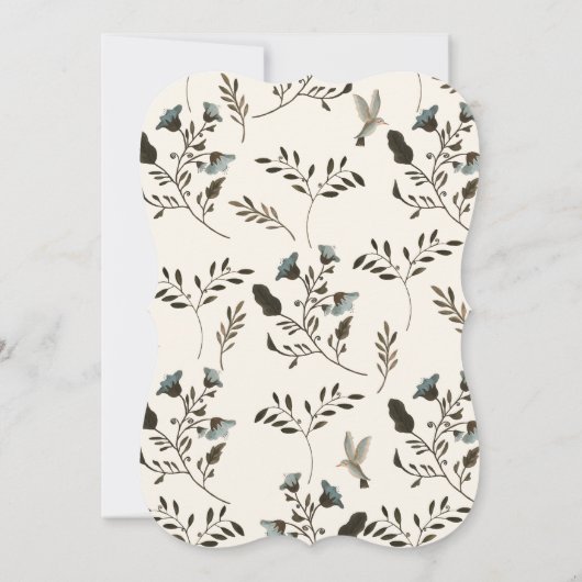 ワイルドブルーベルウォーターカラー結婚式招待状スイート 招待状 (裏面)