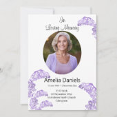 ワイルドブルーベル愛の記憶の葬儀カード 招待状 (正面)