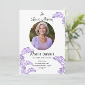 ワイルドブルーベル愛の記憶の葬儀カード 招待状 (スタンド正面)