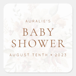 ワイルドブルーム ラスティック フラワル インビテーション & フェイバー スクエアシール