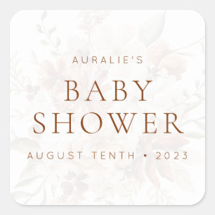 ワイルドブルーム ラスティック フラワル インビテーション & フェイバー スクエアシール