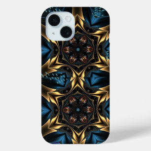 ワイルドブルー金ゴールドギア iPhone 15ケース
