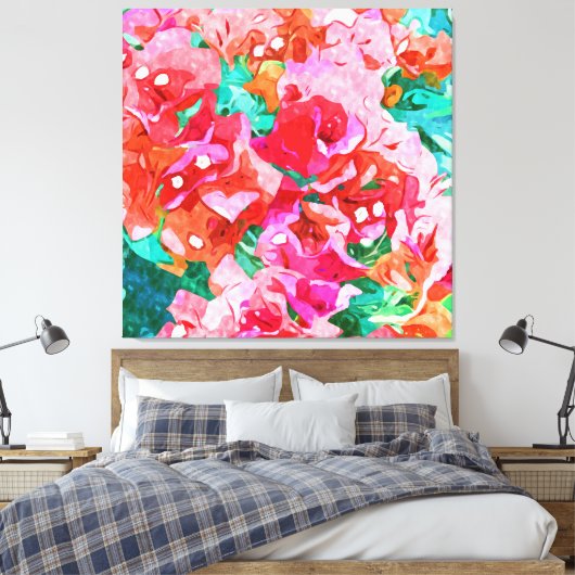 ワイルドブーゲンビリア、開花サマーフローラボヘミア キャンバスプリント (インサイチュ (寝室))