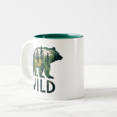 ワイルドベアアウトドア自然 ツートーンマグカップ (正面左)