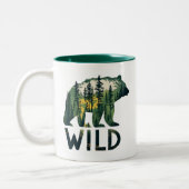 ワイルドベアアウトドア自然 ツートーンマグカップ (左)