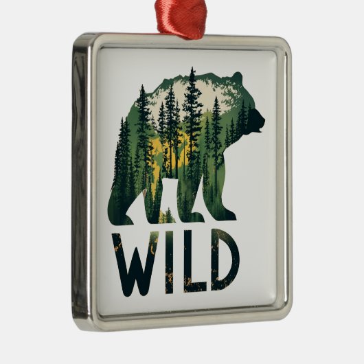 ワイルドベアアウトドア自然 メタルオーナメント (右)
