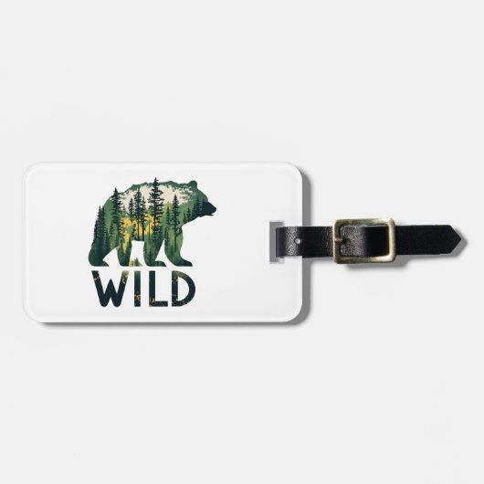 ワイルドベアアウトドア自然 ラゲッジタグ (正面横)