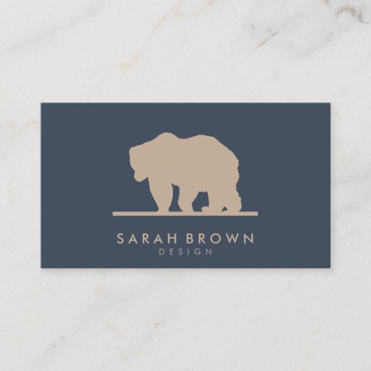 ワイルドベアウォーキング ネイビー 名刺 (正面)