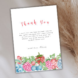 ワイルドベリモダンー甘い赤ちゃんシャワー サンキューカード