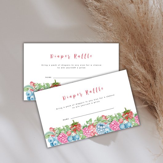 ワイルドベリモダンー甘おむつラッフルベビーシャワー エンクロージャーカード