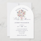 ワイルドベリーフローラブーケベリースイートベビーシャワー 招待状 (正面)