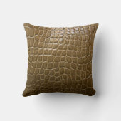 ワイルドベージュ茶色ワニ革 クッション (裏面)