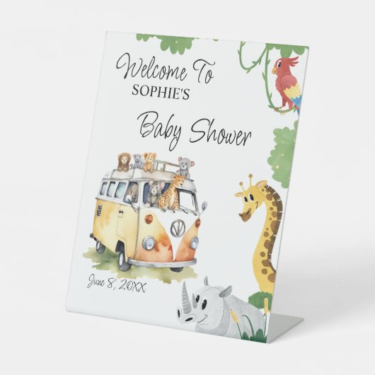 ワイルドホイールサファリアニマルカンパーヴァンウェルカム 台座サイン (正面)