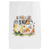 ワイルドホイールサファリ動物キャンパーヴァンベビーシャワー ミディアムペーパーバッグ (裏面)