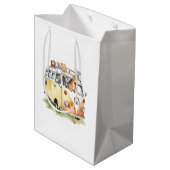 ワイルドホイールサファリ動物キャンパーヴァンベビーシャワー ミディアムペーパーバッグ (裏面アングル)