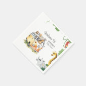 ワイルドホイールサファリ動物ベビーシャワーキャンパーバン スタンダードカクテルナプキン (角)