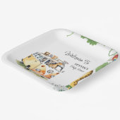 ワイルドホイールサファリ動物ベビーシャワーキャンパーバン ペーパープレート (傾斜あり)