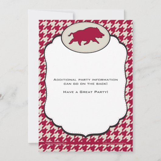 ワイルドホッグ誕生日招待状 招待状 (裏面)