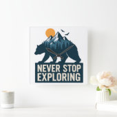 ワイルドホライゾン スクエア壁時計 (ホーム)