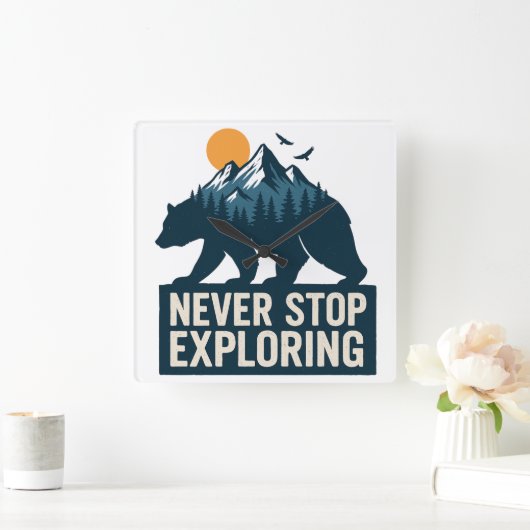 ワイルドホライゾン スクエア壁時計 (ホーム)